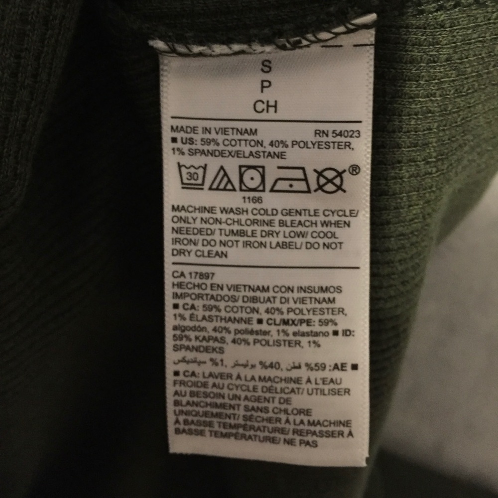 NEW Old Navy Thermal Shirt Mens Small Green Soft-washed Waffle Long Sleeve NWT - Picture 6 of 9